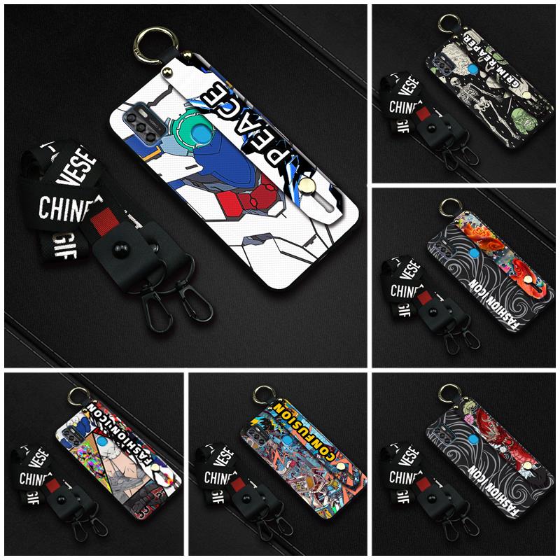 TPU Back Cover Phone Case For ZTE Blade A7S 2020 Silicone For Man Soft Case cover Wrist Strap Wristband