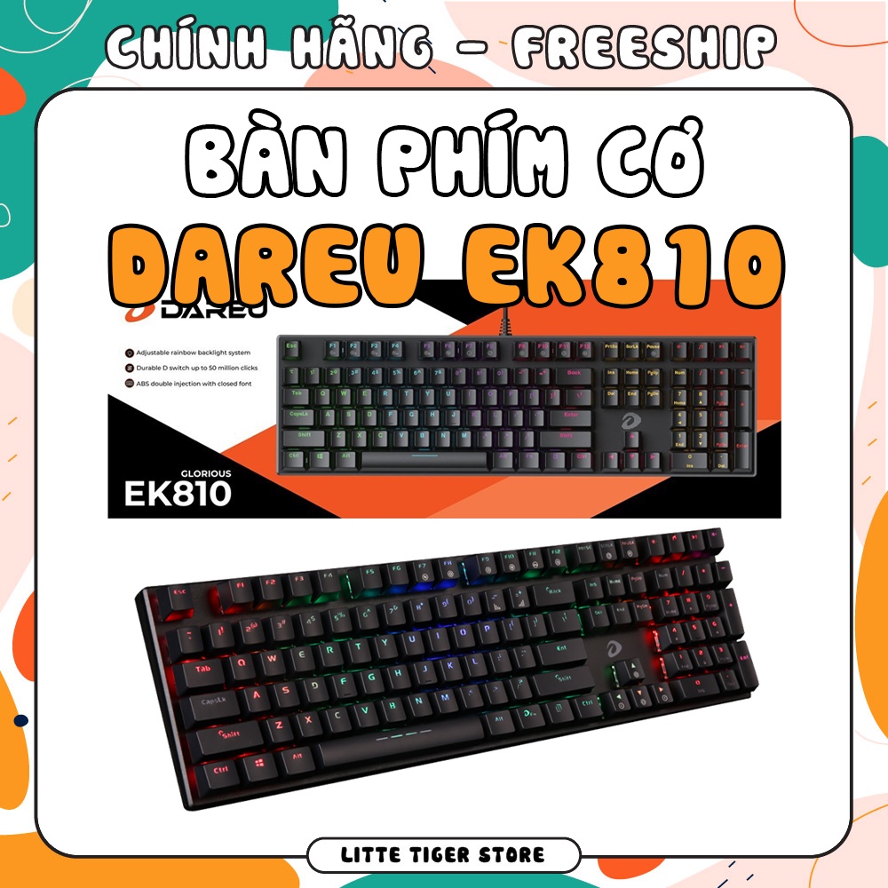 Bàn Phím Cơ Dareu EK810 - Hàng Chính Hãng - Bảo hành 24 tháng