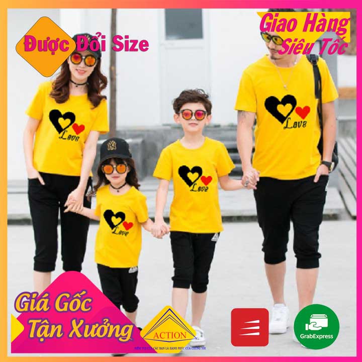 ÁO THUN GIA ĐÌNH - ĐI BIỂN - NHÓM SIÊU HOT IN HÌNH TRÁI TIM ĐỎ LOVE ĐÁNG YÊU Inbox Chọn Kiểu TƯ VẤN SIZE( Quà Tặng)