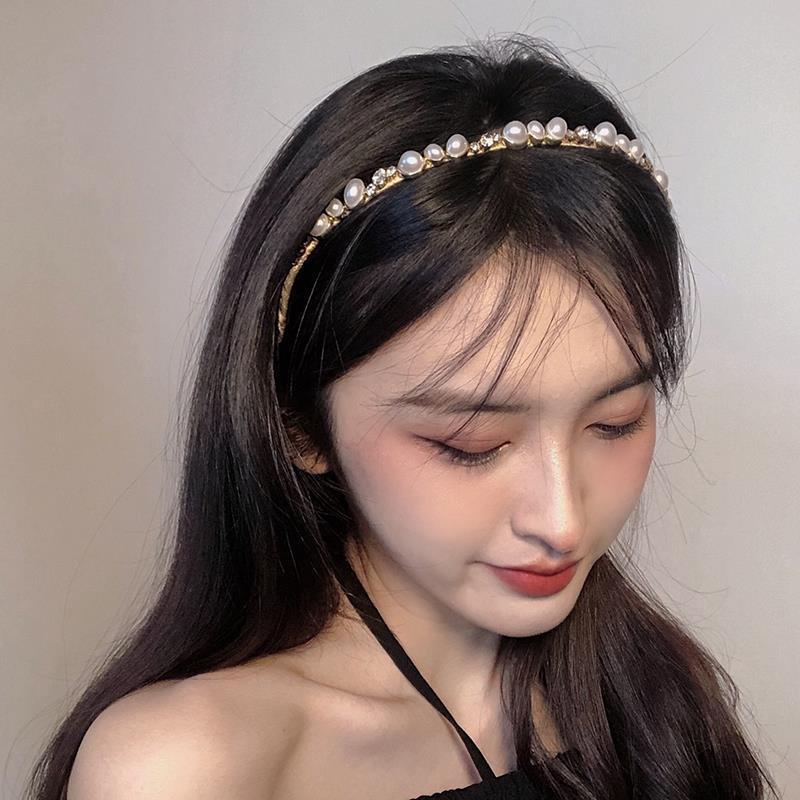 Băng Đô Cài Tóc Đính Đá Ngọc Trai Phong Cách Retro