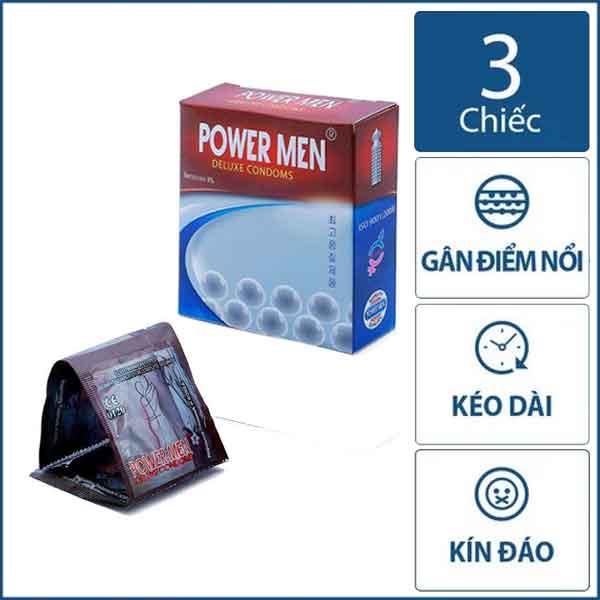 Bao cao su Power Men Ngọc Trai Cao Cấp, bao cao su bi gân gai kéo dài thời gian quan hệ