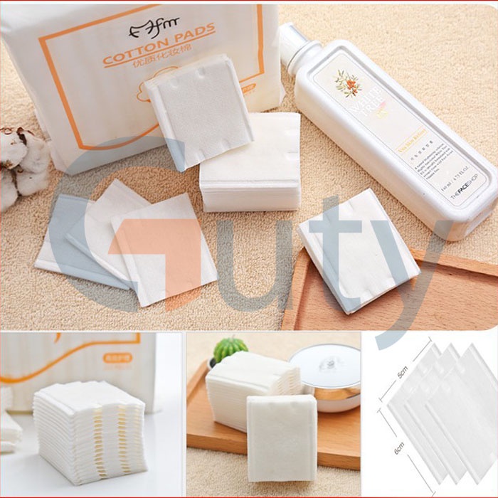 Bông tẩy trang 3 lớp Cotton Pads 100% bông tự nhiên, siêu tiện lợi và an toàn vệ sinh (túi 222 miếng) - Guty Home