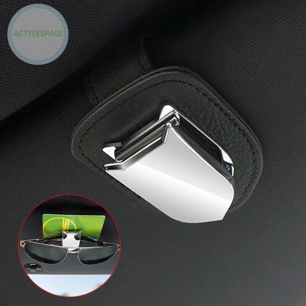 Glasses Clip Sun Visor Sunglasses Accessory Aluminum Black Card Holder