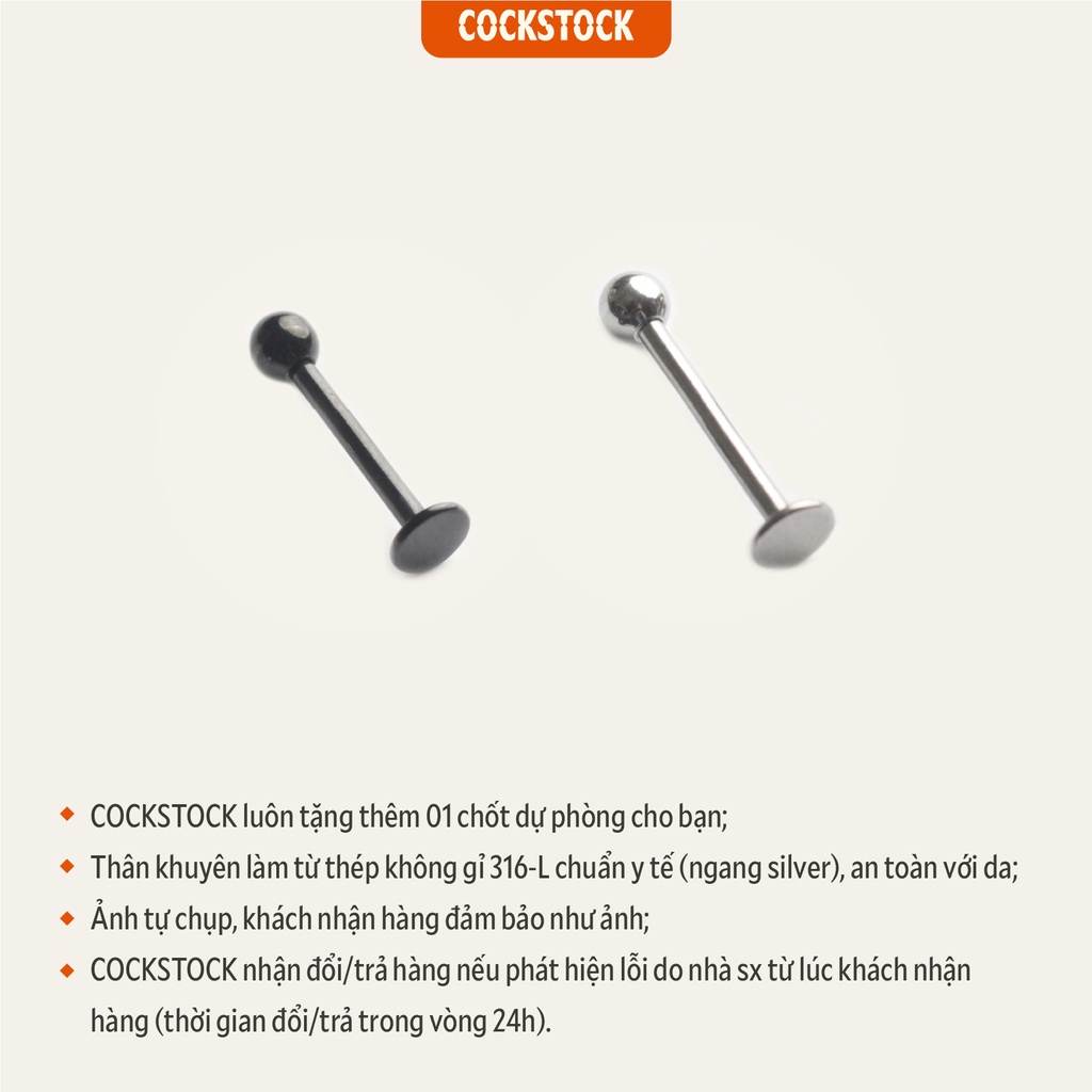 Khuyên đeo môi Flat Barbell CockStock