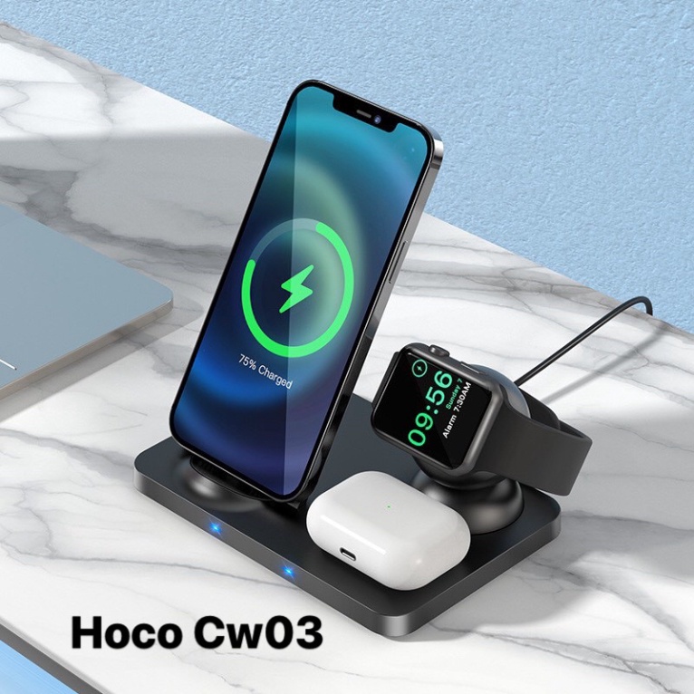 Đế sạc ko dây 3in 1 Hoco Cw33