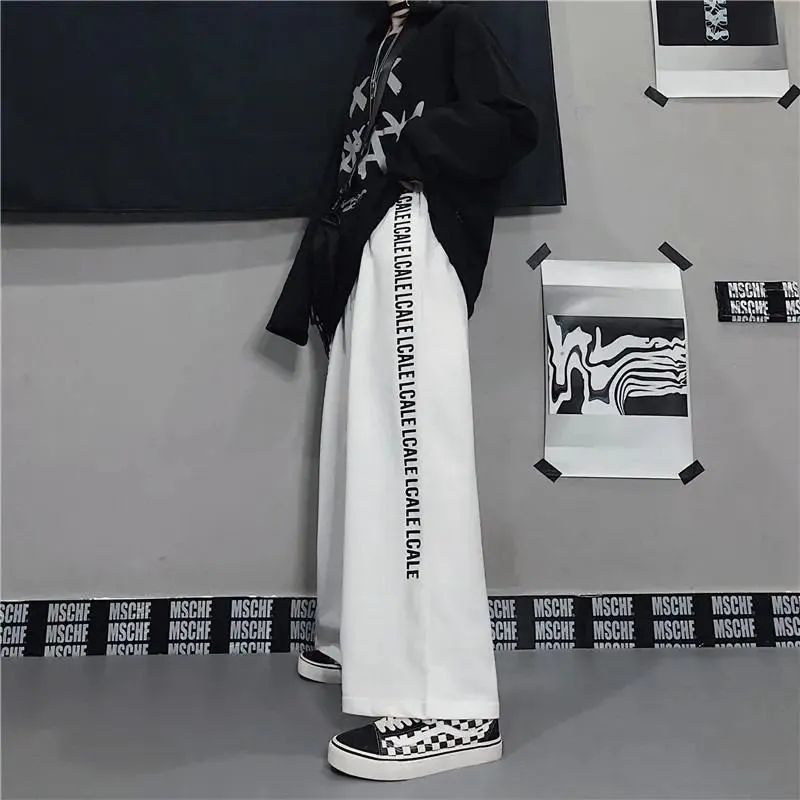 Quần Dài Ống Rộng Màu Trắng Phong Cách Harajuku Hàn Quốc Thời Trang Mùa Xuân Mới 2022 Cho Cặp Đôi