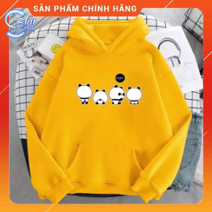 ÁO HOODIE UNISEX NAM NỮ  FORM RỘNG, CHẤT NỈ BÔNG CAO CẤP in 4 chú gấu trúc