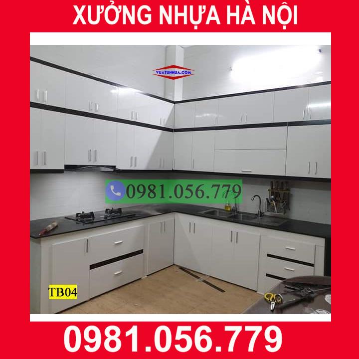 Tủ bếp nhựa góc tường nhiều ngăn TB04