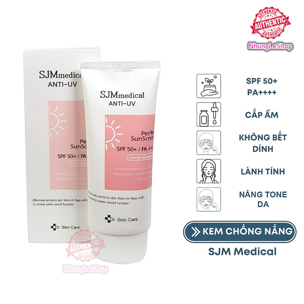 Kem Chống Nắng Chống Nước Nâng Tone SJMmedical Anti-UV Sunscrean SJM medical SPF50+ Hàn Quốc