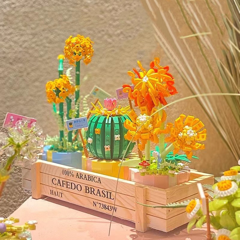 Đồ Chơi Lắp Ráp Chậu Hoa Sen / Cây Xương Rồng / Thung Lũng Dùng