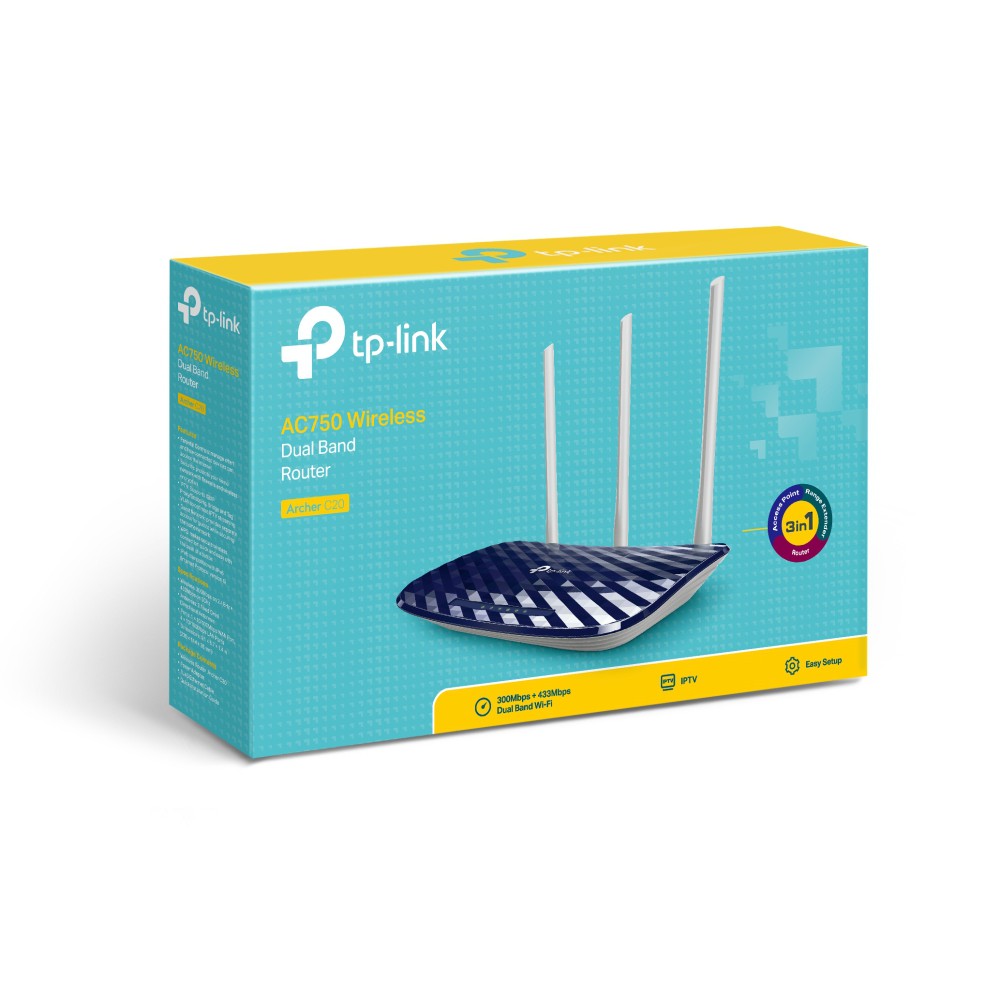 Router Băng tần kép Wi-Fi AC750 TP-Link Archer C20