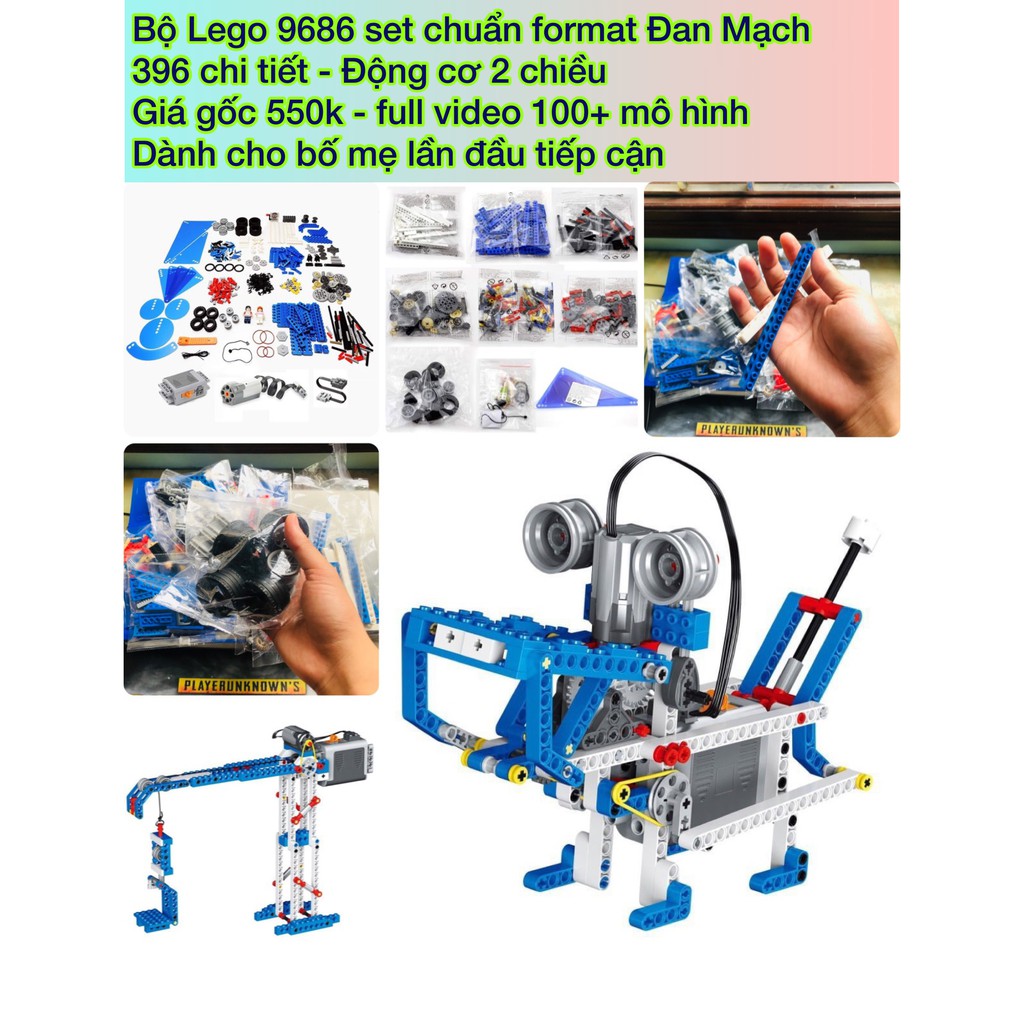 Bộ Lego 9686 Có sách In màu Chuẩn format Đan Mạch Full 100+ Mẫu 396PCS ...