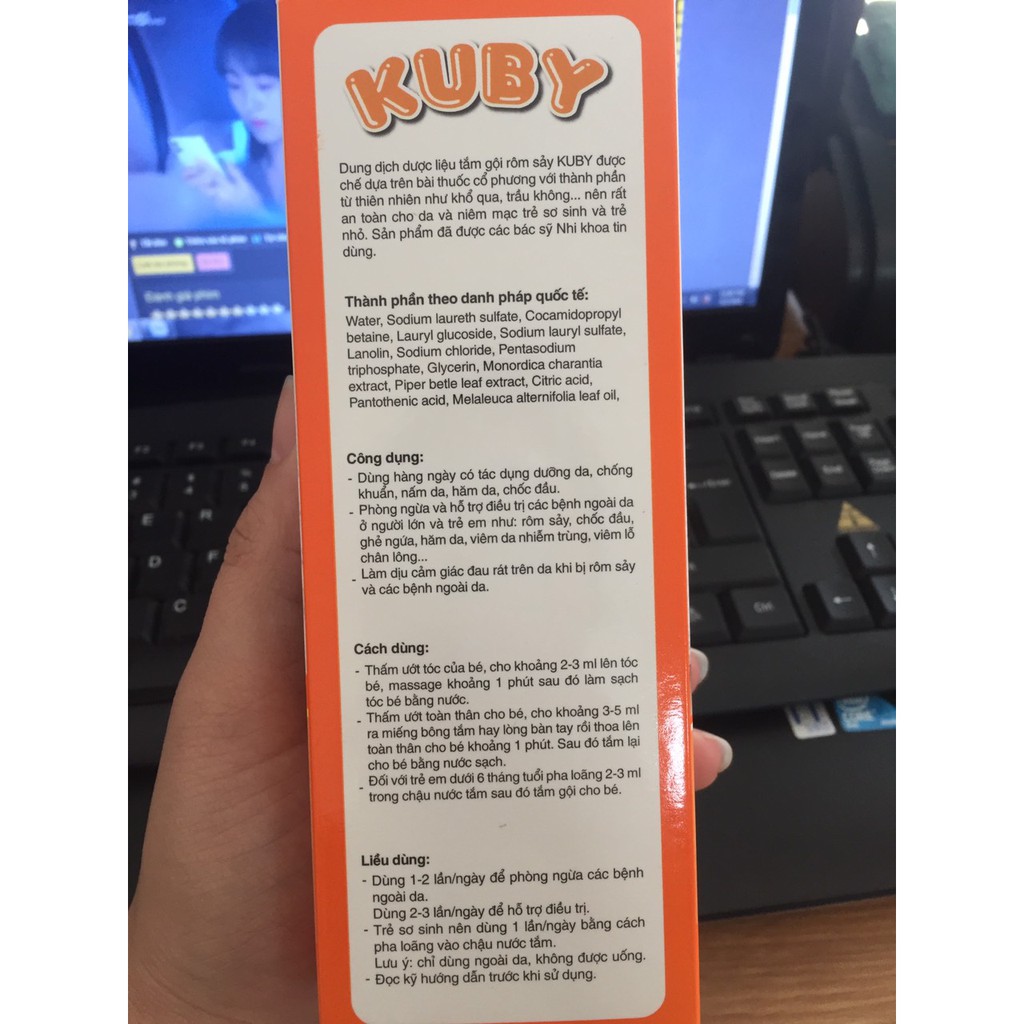 Sữa tắm thảo dược Kuby 250ml