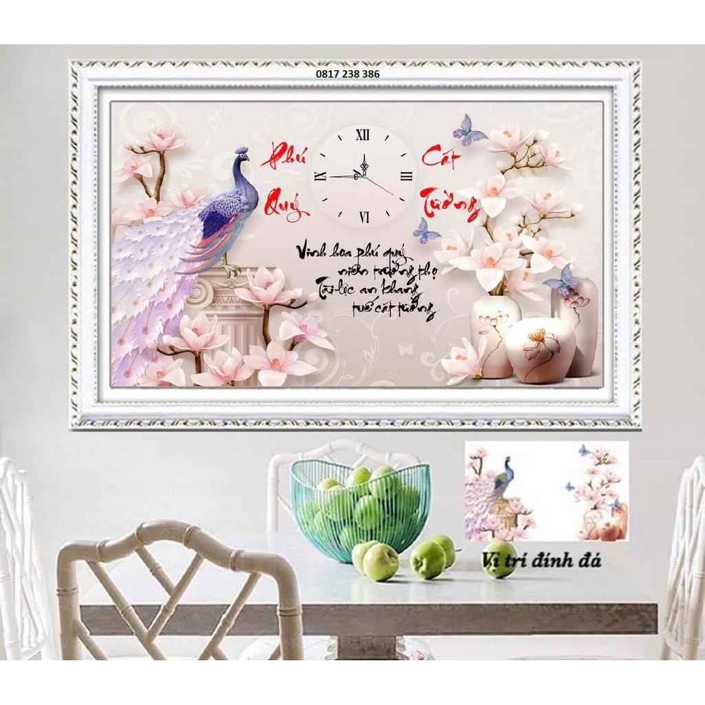 Tranh đính đá Phú Quý Cát Tường LV279, LV190 - chưa đính đá