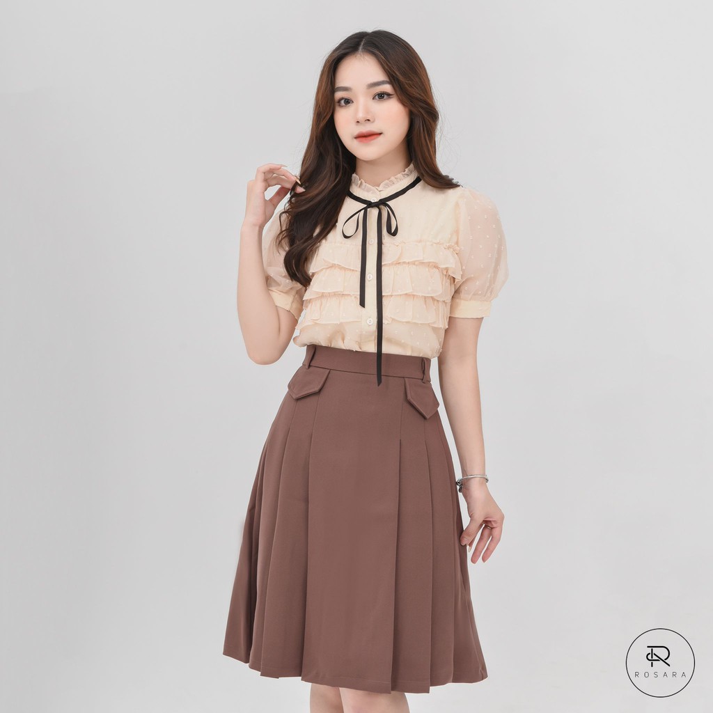 Chân váy kiểu thời trang nữ công sở dáng xòe Rosara CV05 | BigBuy360 - bigbuy360.vn