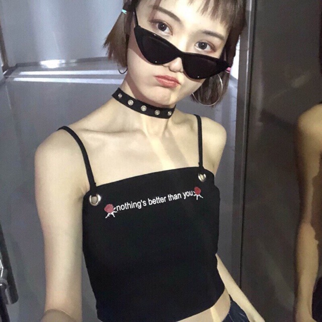 Áo 2 dây đen