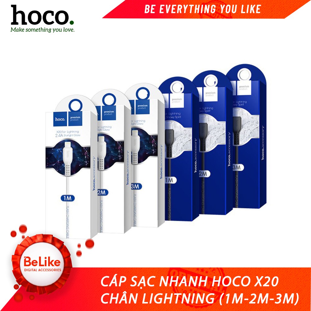 Cáp Lightning Hoco X20 ✔️ Sạc Nhanh Cho Iphone/Ipad - Hàng Chính Hãng