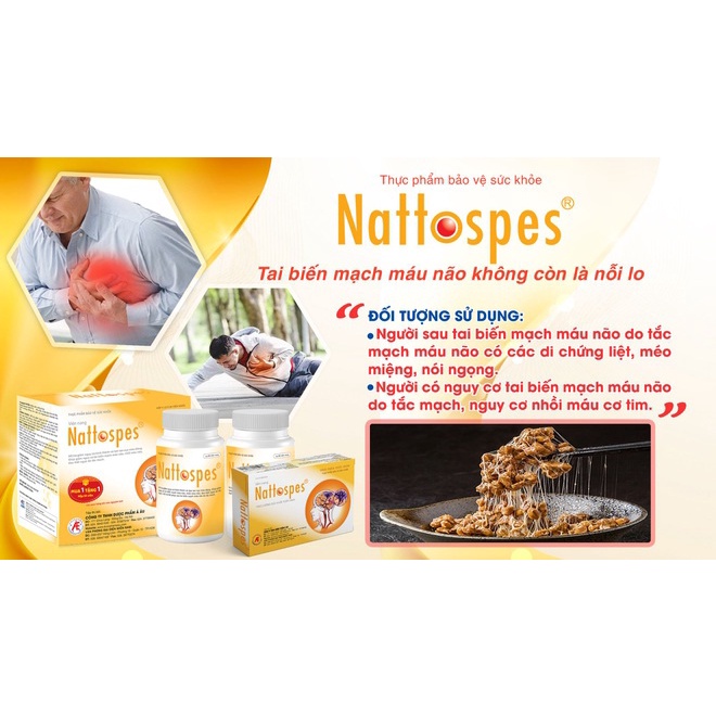 Nattopes - Viên uống tuần hoàn não, phòng ngừa tai biến mạch máu não - Hộp 3 vỉ x 10 viên