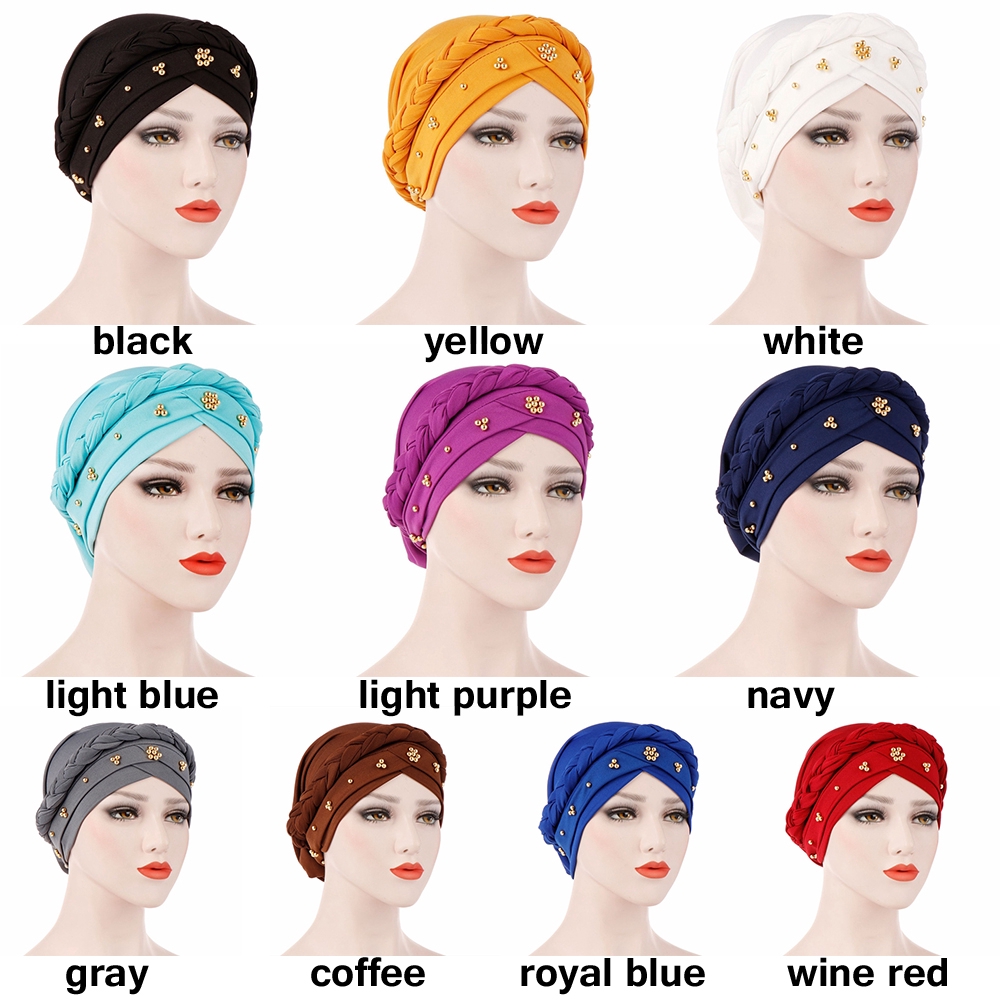 Mũ turban vải lụa co giãn cho nữ