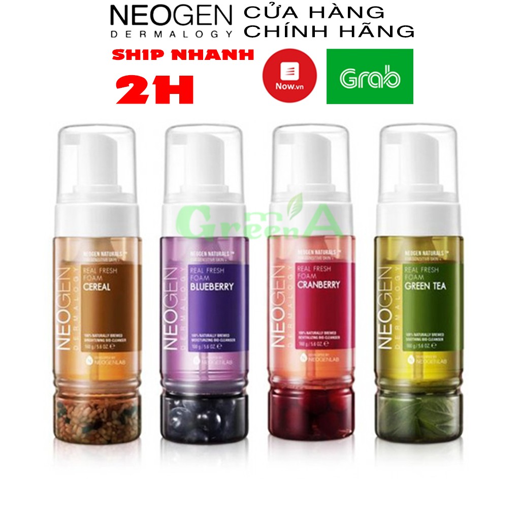 Sữa Rửa Mặt NEOGEN DERMALOGY REAL FRESH FOAM CLEANSER CEREAL GREEN TEA CRANBERRY Ngũ Cốc Trà Xanh Việt Quất