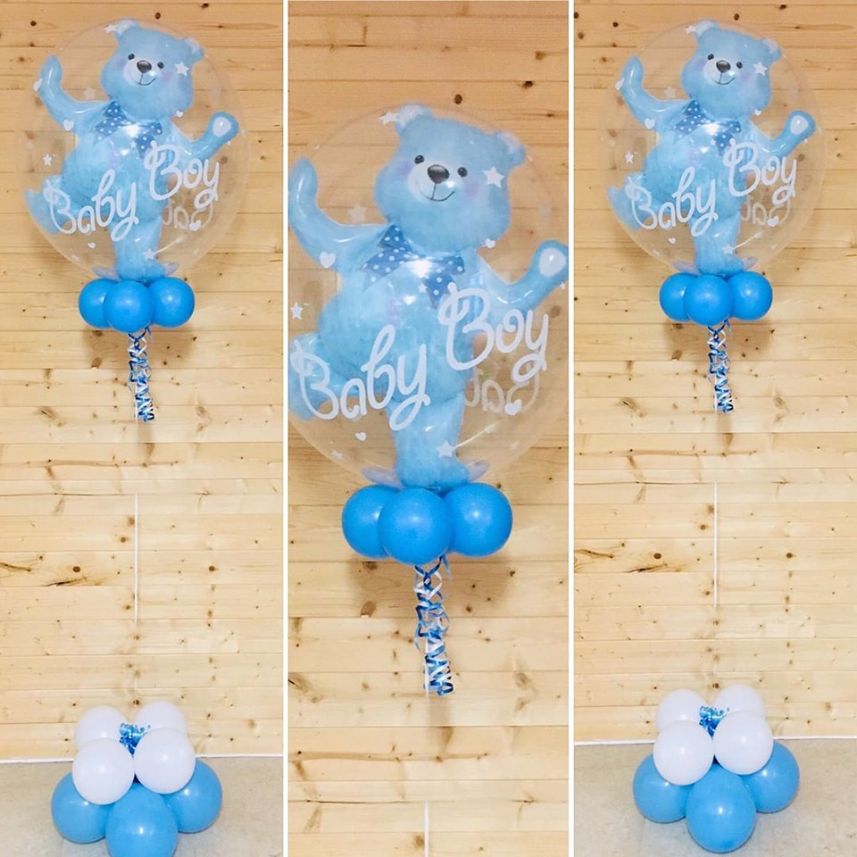 Set 5 bong bóng trong suốt hình gấu dễ thương trang trí tiệc sinh nhật cho bé