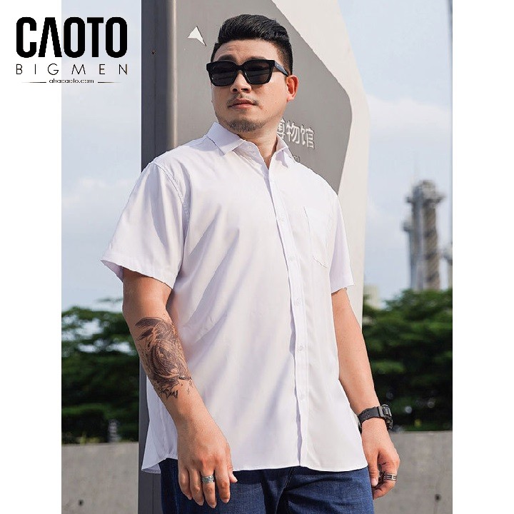 Áo Sơ Mi Trơn Big Size Nam Ngắn Tay Trắng – HÀNG CHÍNH HÃNG Size 2XL 3XL 4XL 5Xl 6XL 7XL 8XL | BigBuy360 - bigbuy360.vn