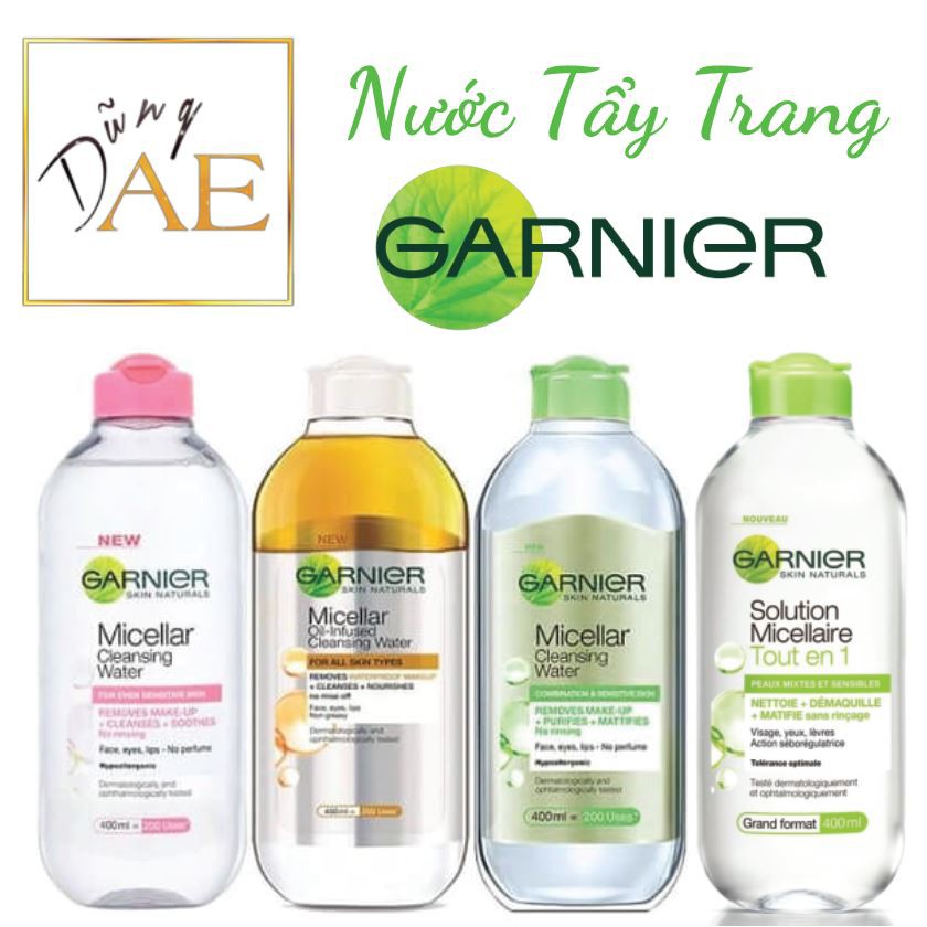 Garnier Nước Tẩy Trang Làm Sạch Sâu Lớp Trang Điểm - Tẩy Trang Garnier Micellar Cleansing Water 400mL