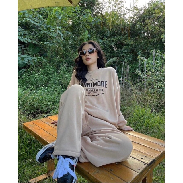 Set Nỉ Unisex  Đồ Bộ Nỉ WANTMORE cá tính Ulzzang🌸