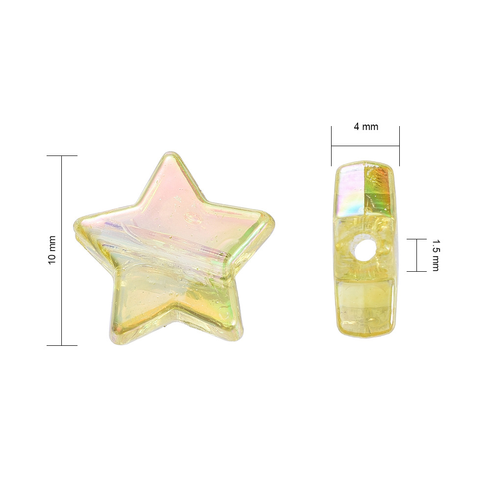 Set 100 Ngôi Sao Nhựa Acrylic 10mm Làm Trang Sức Thủ Công