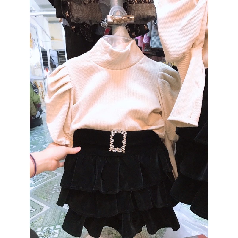 25kg CHÂN VÁY NHUNG TẦNG CHO BÉ GÁI SIÊU ĐẸP