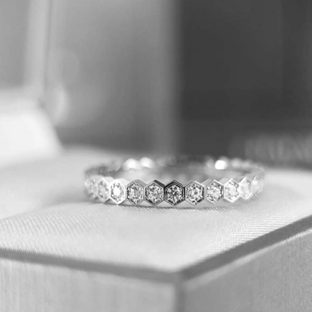 Nhẫn Tổ Ong Dát Khảm Đá Đơn Giản Lãng Mạn|Trang Sức Thời Trang Cho Nam