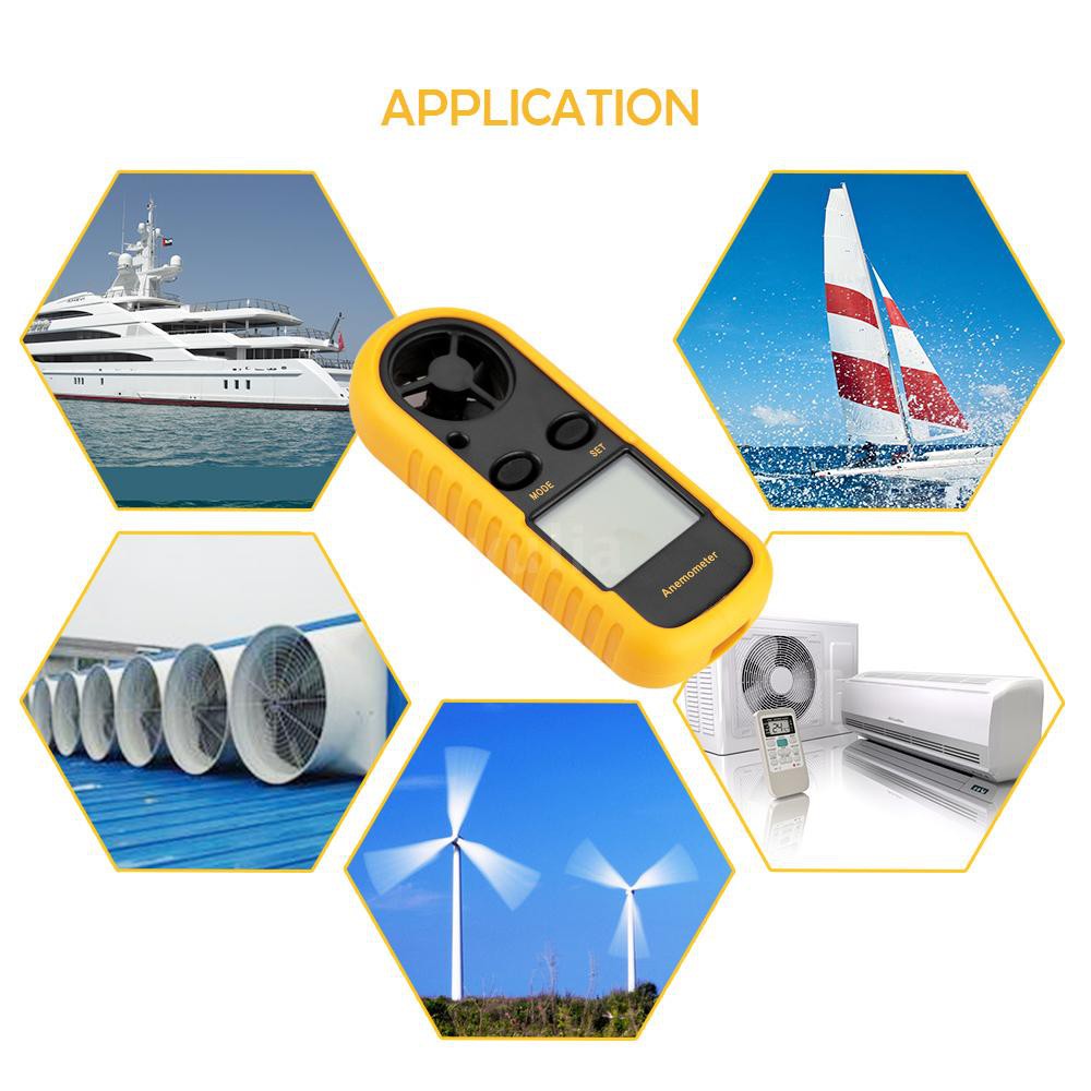 Máy đo tốc độ gió mini với màn hình hiển thị LCD
