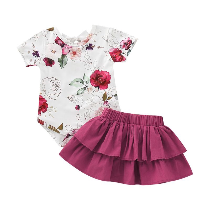 Mary☆Short Sleeve Tops Jumpsuit + Tutu Skirt Outfits