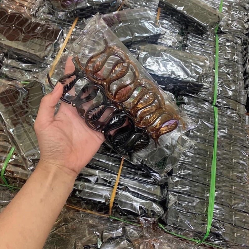 Sét kẹp tóc càng cua mix màu vỉ 12 cặp