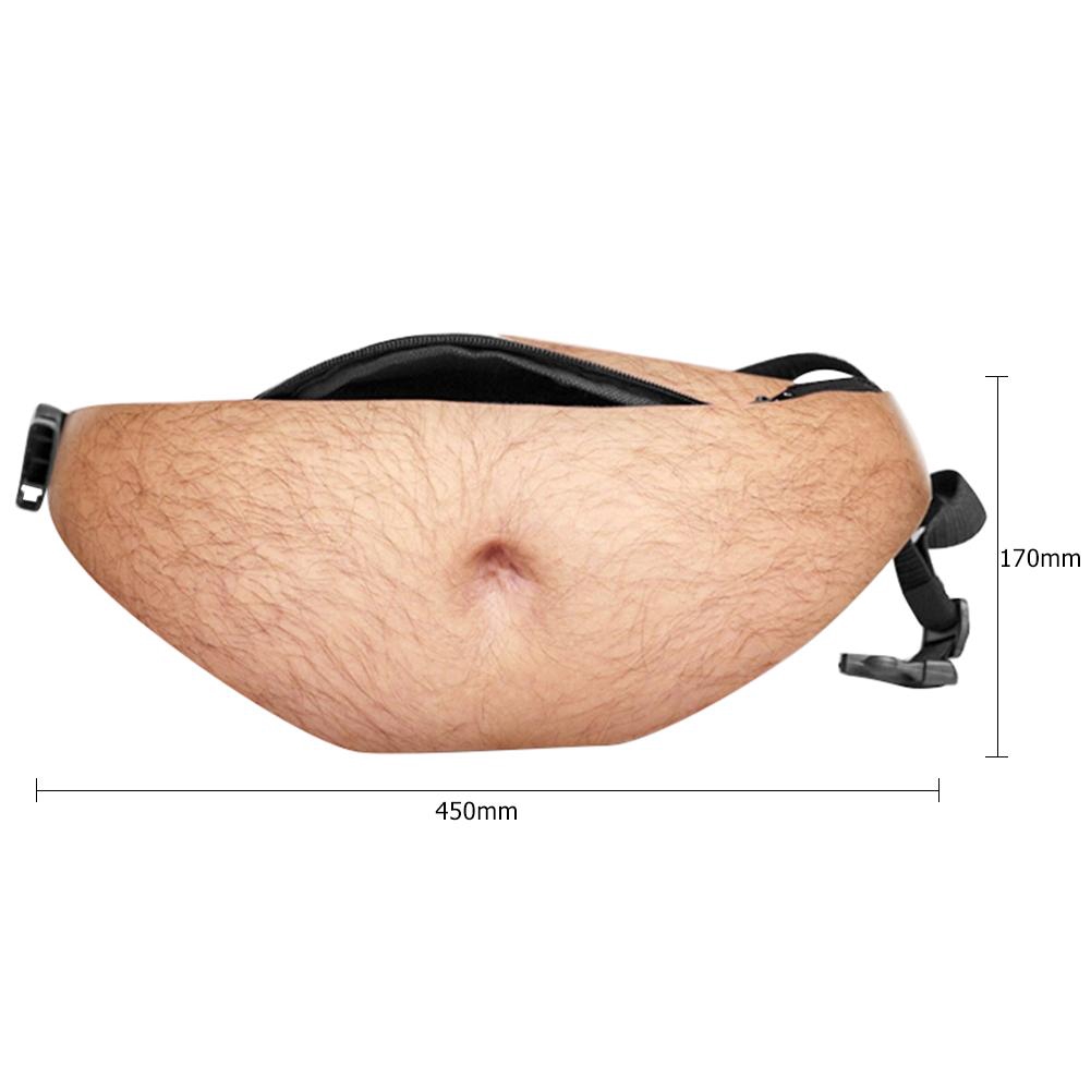 Túi Bao Tử Da Pu Chống Trộm Hình Bụng Bia 3d