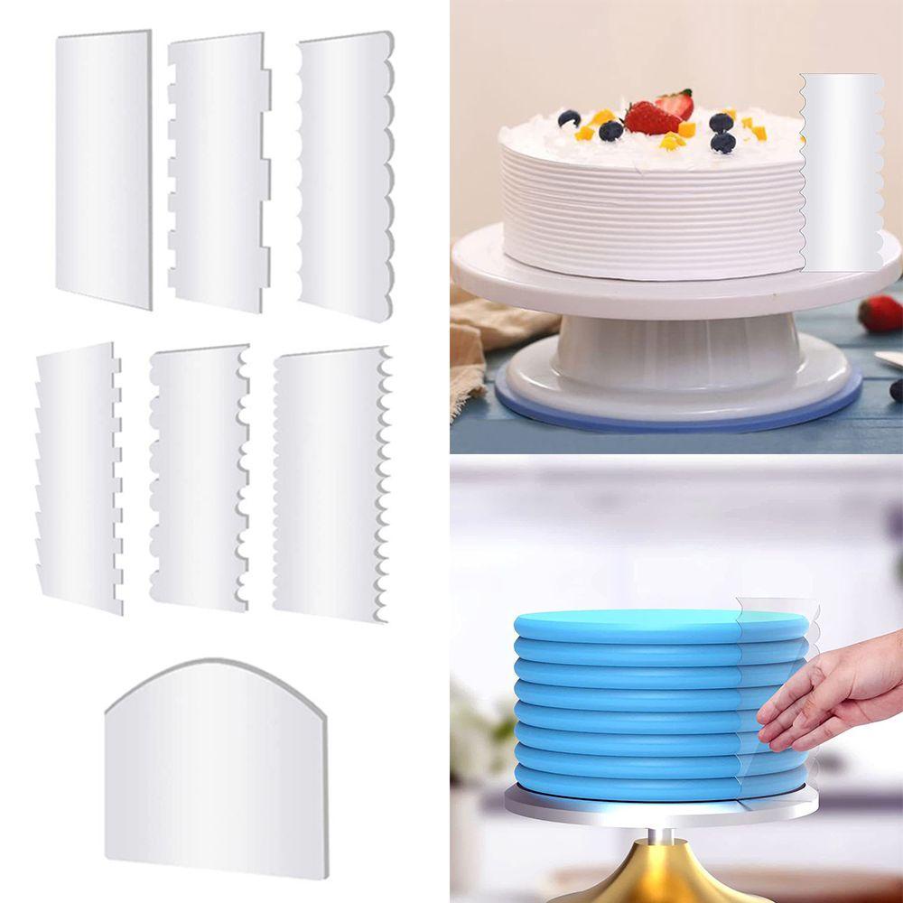 Bộ 7 Dụng Cụ Cạo Trang Trí Bánh Bằng Acrylic Trong Suốt