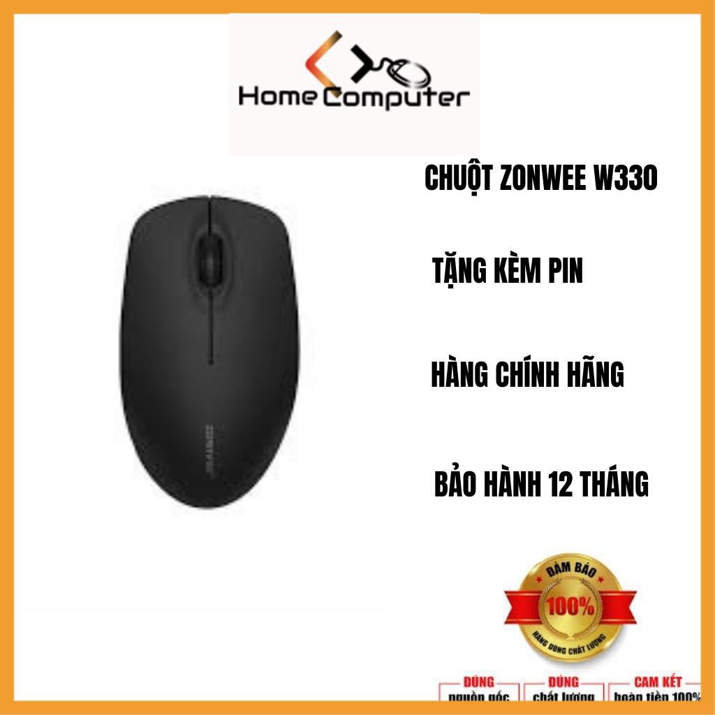 Chuột máy tính - Chuột không dây ZONWEE W330 thiết kế nhỏ gọn tặng kèm pin TC BEST hàng chính hãng - Home Computer