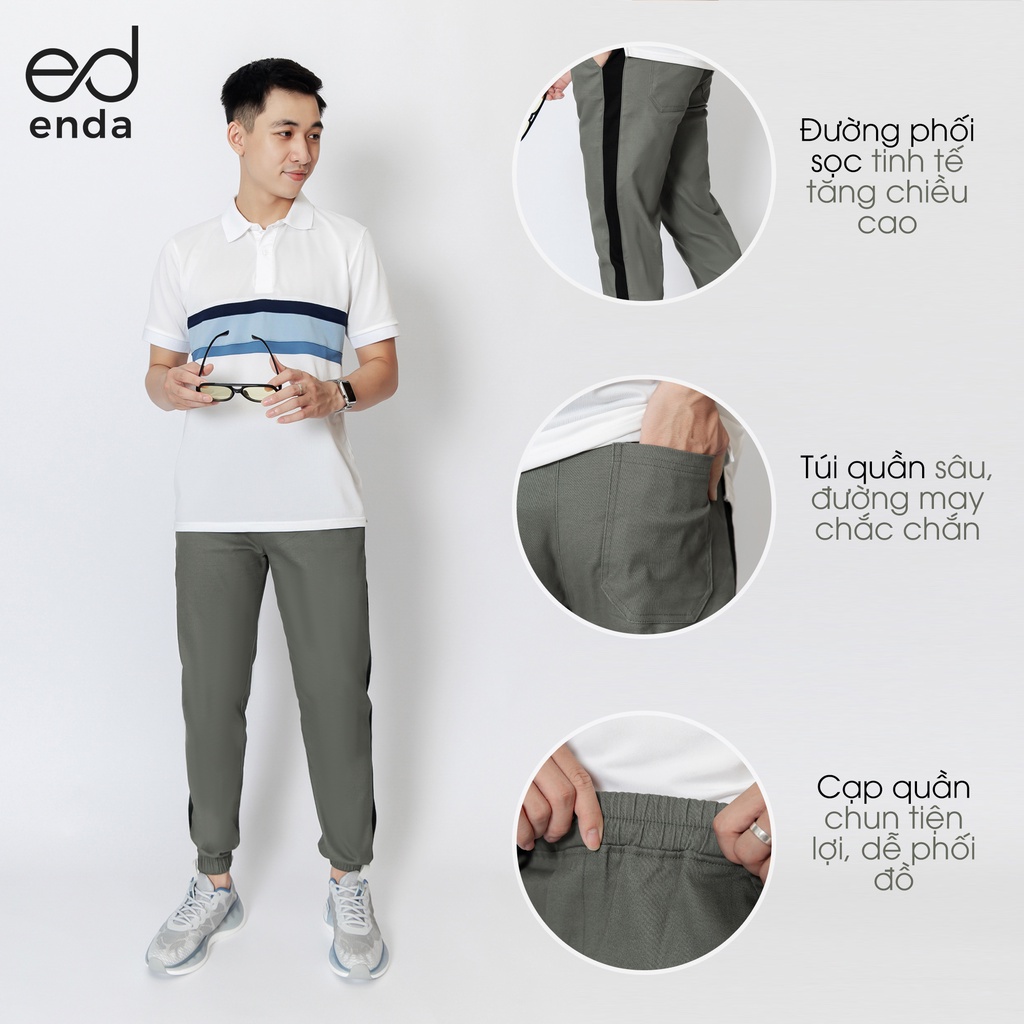 Quần Jogger kaki phối sọc ENDA STORE Quần dài nam bo gấu