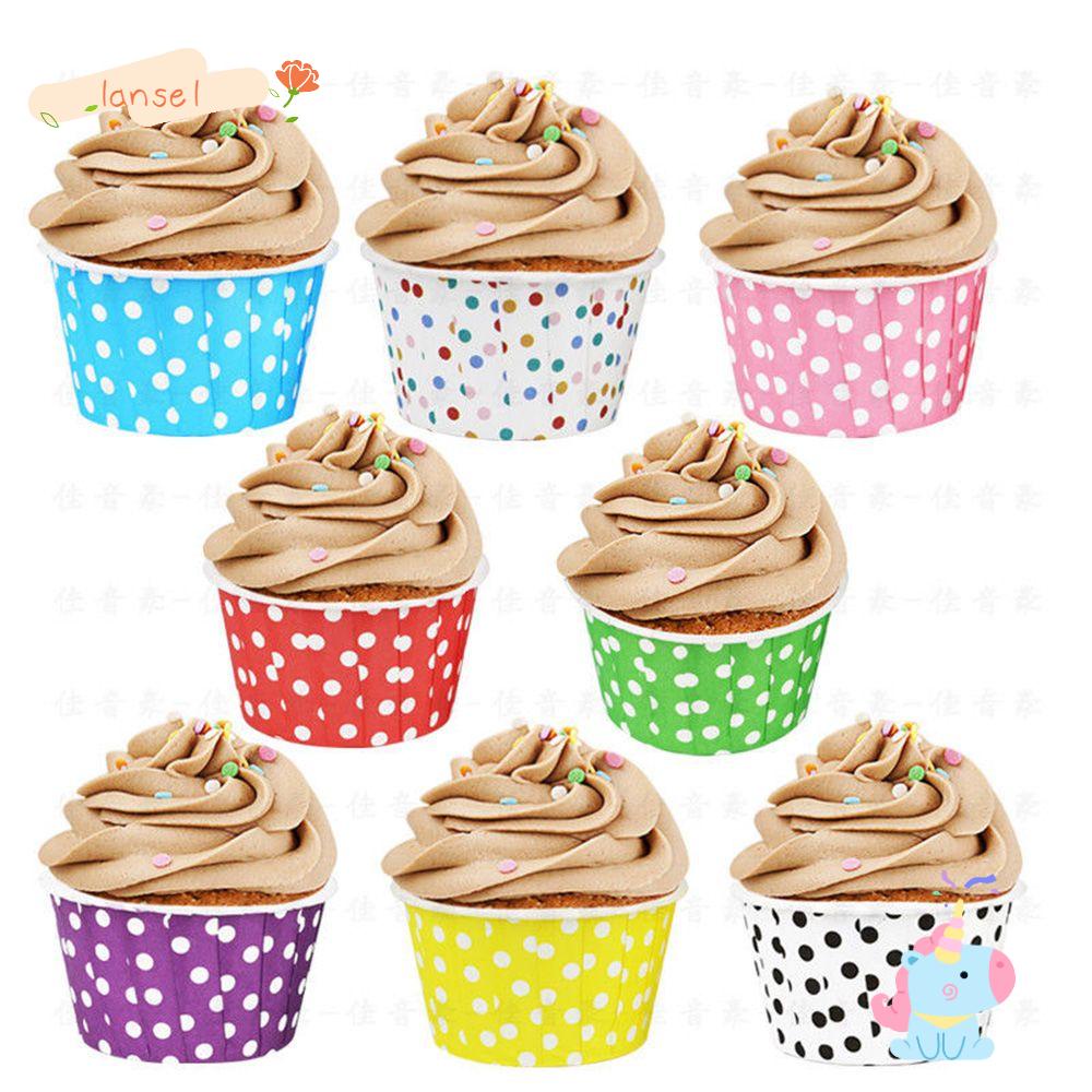 Set 100 Cốc Giấy Đựng Bánh Cupcake Nhiều Màu Sắc