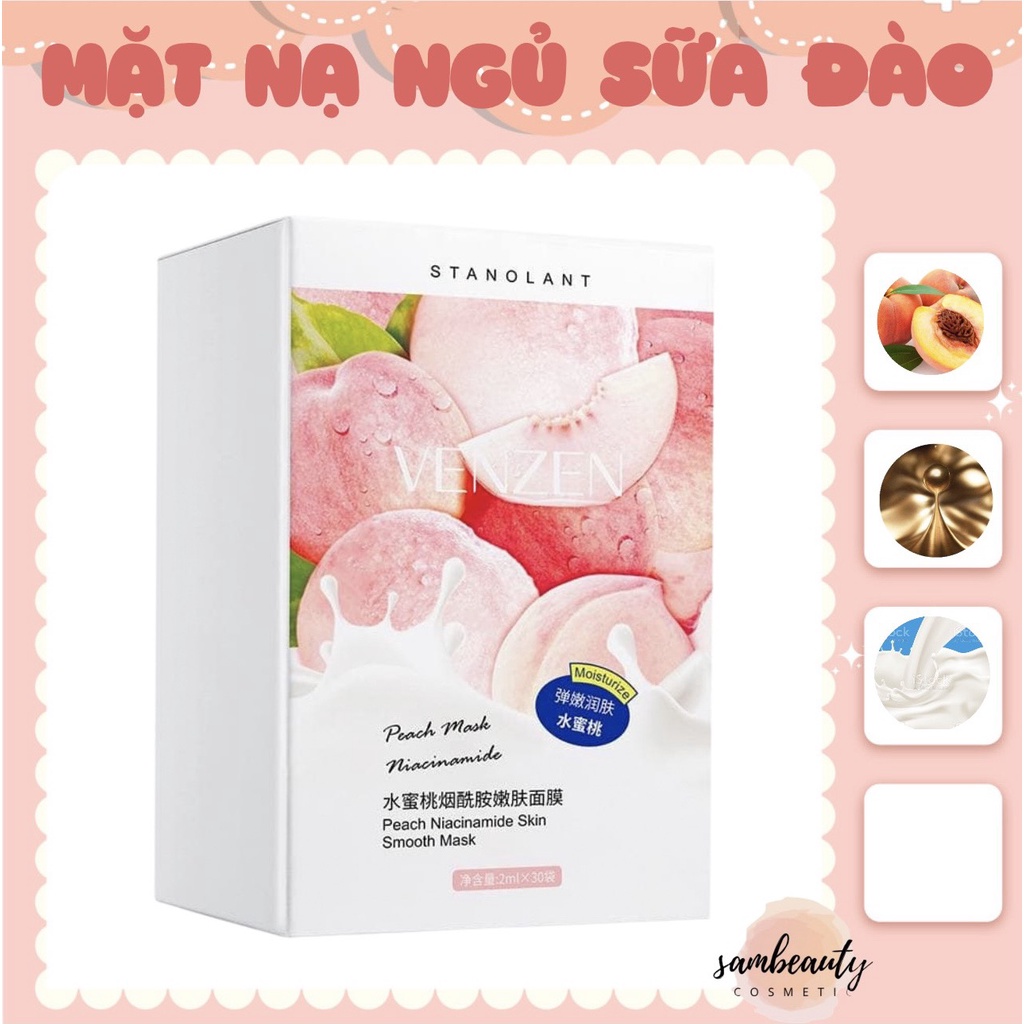 MẶT NẠ NGỦ TINH CHẤT SỮA ĐÀO DƯỠNG ẨM DƯỠNG TRẮNG MANG LẠI LÀN DA MỊN MÀNG CĂNG BÓNG TRẮNG SÁNG SamBeauty