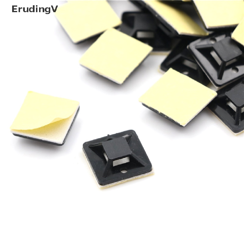 Set 100 Đế Dán Cố Định Dây Cáp Tự Dính Kích Thước 20X20X6Mm