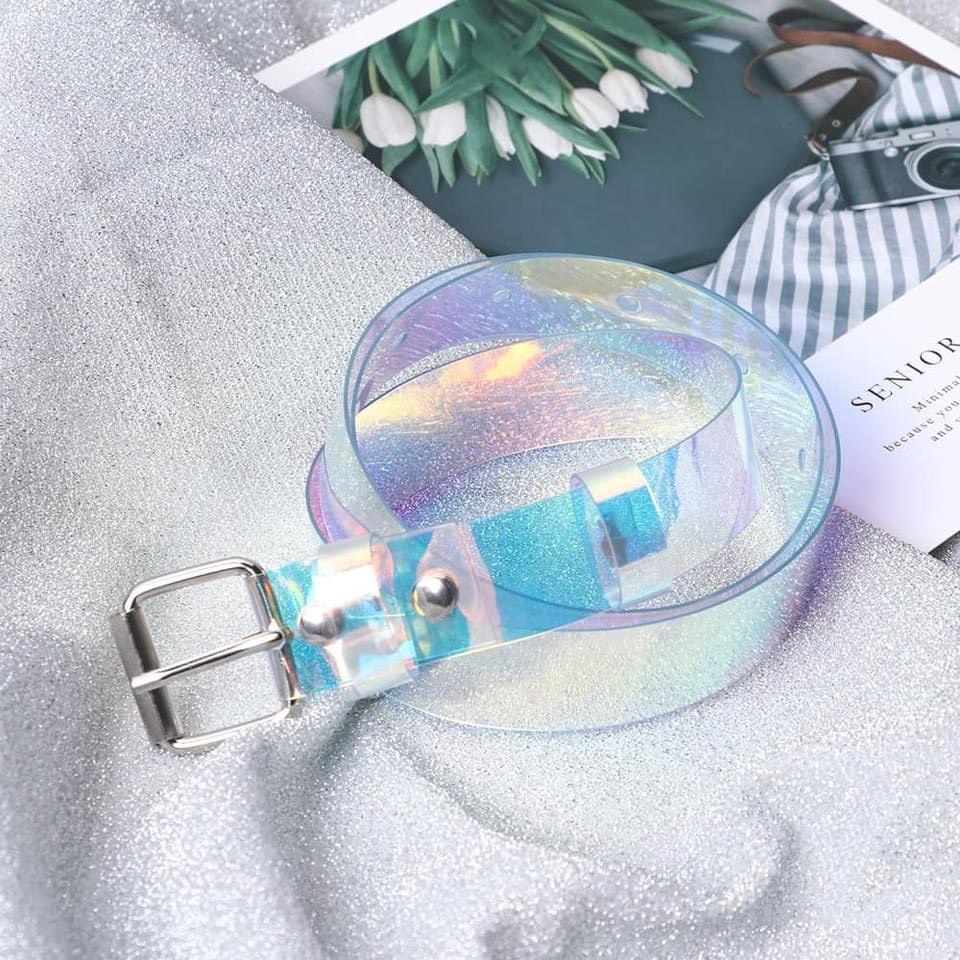 Dây thắt lưng nam nữ unisex phản quang 7 màu- dây nịt nam nữ mặt vuông phong cách hàn quốc, TONGKHOQUANAONU