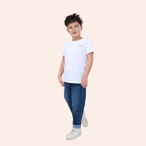 Áo thun trơn cho bé YODY basic phông tay ngắn, vải cotton co giãn, thoáng mát, mềm mịn TSK5117