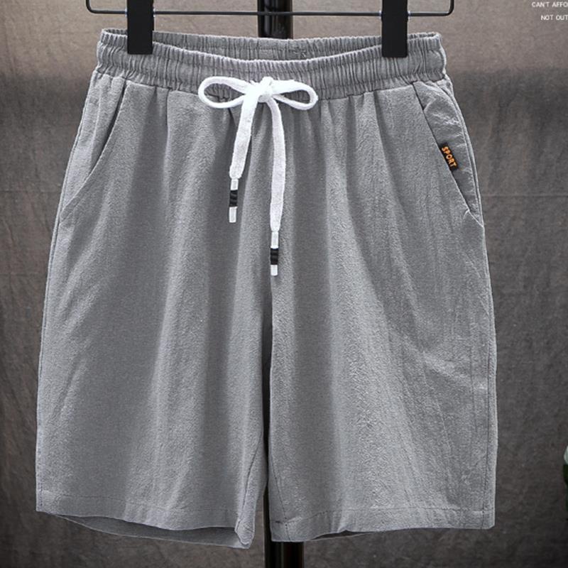 Quần Short Cotton Lanh Màu Trắng Trơn Dáng Rộng Thời Trang Mùa Hè Cho Nam