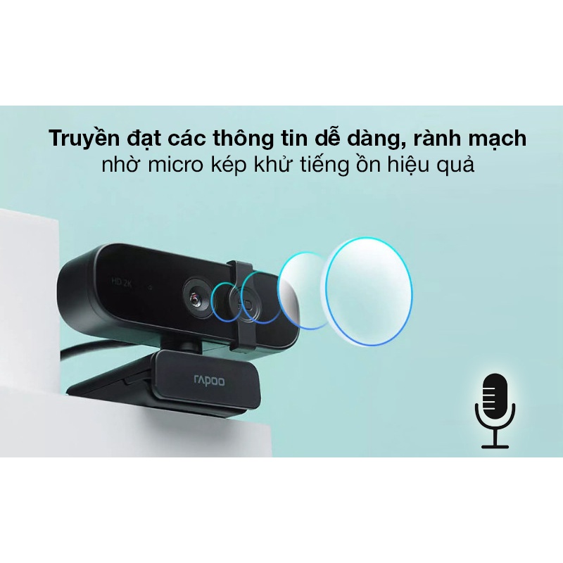 [Hỏa Tốc - HN] Webcam Rapoo C280 C260 C200 2K 1080P 720P, xoay 360 độ, micro khử tiếng ồn, CHÍNH HÃNG 100%-BH 24 THÁNG