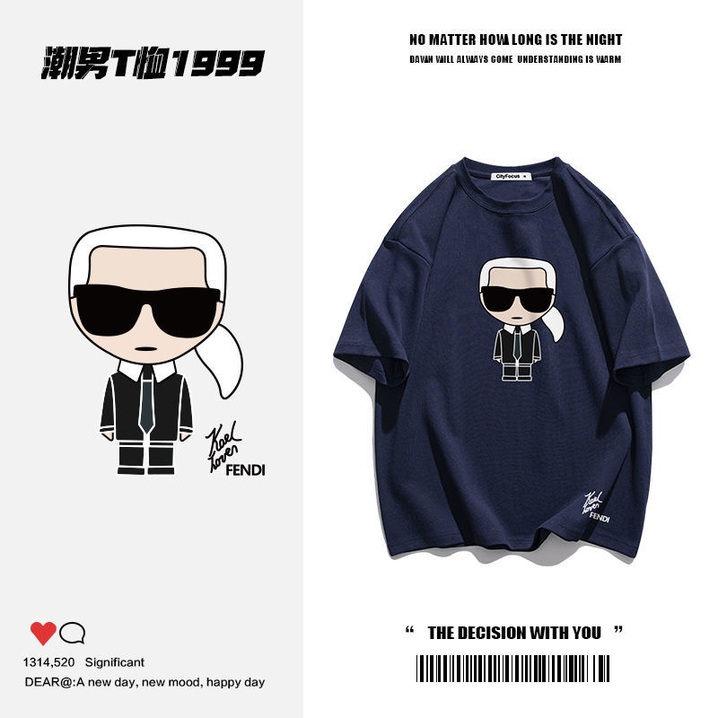 Áo Thun Cotton Ngắn Tay In Họa Tiết 2022 Thời Trang Mùa Hè Cho Nam Và Nữ