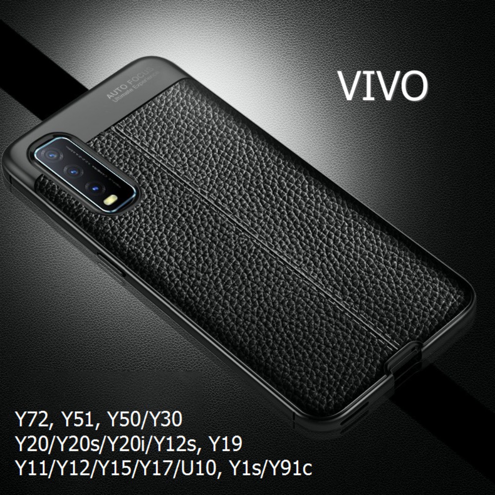 Ốp Lưng Dẻo Da Đen Chống Trơn Vivo Y51, Y50, Y30, Y20, Y20s, Y20i, Y17, Y15, Y12, Y12s, Y11, U10, Y1s, Y91c, S1 Pro