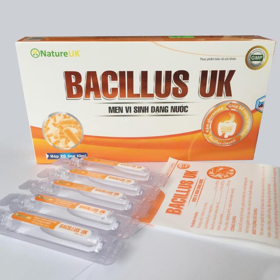 Men tiêu hóa cho bé có kẽm Bacillus UK - Giúp bổ sung lợi khuẩn, giảm nhanh rối loạn tiêu hóa - Hộp 20 ống
