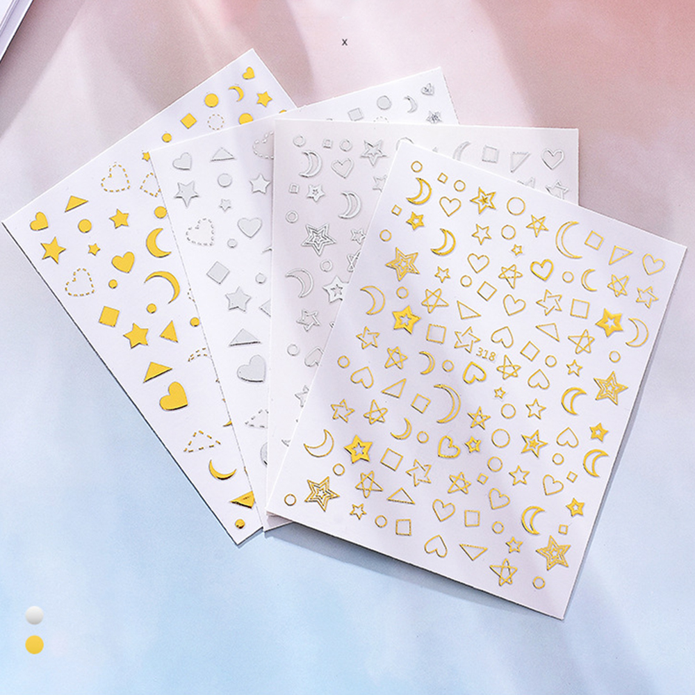 [Hàng mới về] Miếng dán móng trang trí 3d hình ngôi sao mặt trăng xinh xắn