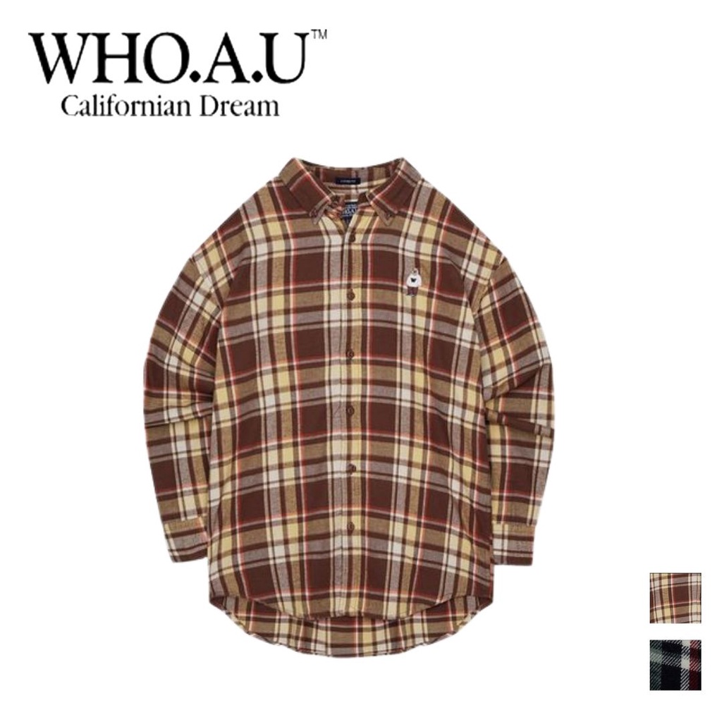 Áo sơ mi WHO.A.U Steve Planel WHYCC4924U họa tiết sọc caro thời trang